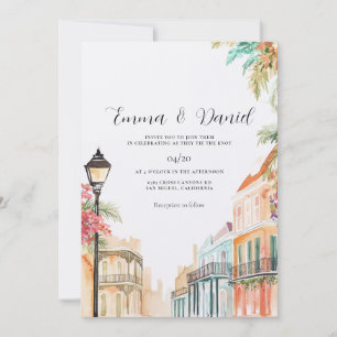 New Orleans Louisiana NOLA Watercolor Invitation