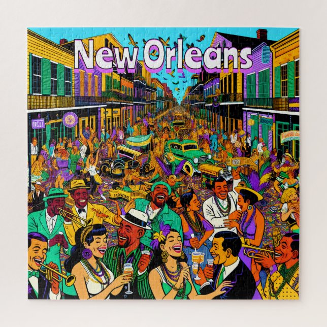 New Orleans, Louisiana People Having Fun Jigsaw Puzzle (Vertical)