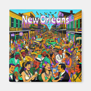 New Orleans, Louisiana People Having Fun Magnet