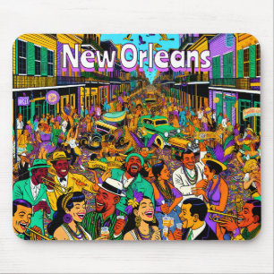 New Orleans, Louisiana People Having Fun Mouse Mat