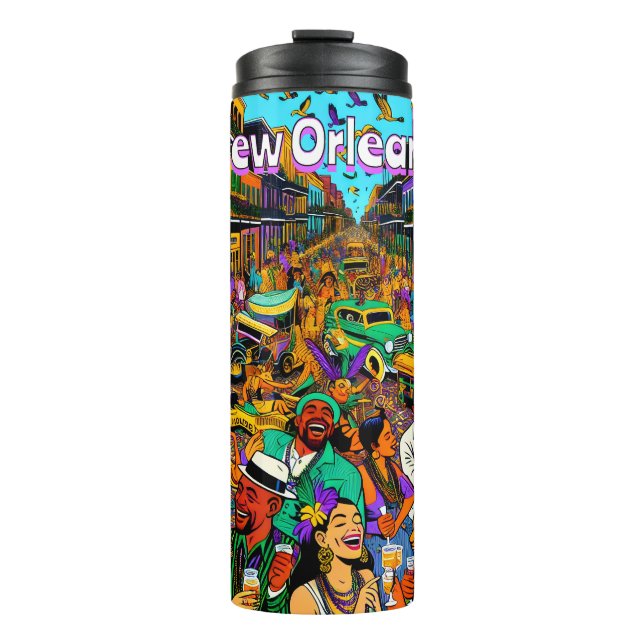 New Orleans, Louisiana People Having Fun Thermal Tumbler (Front)
