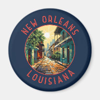 New Orleans Louisiana Retro Distressed Circle