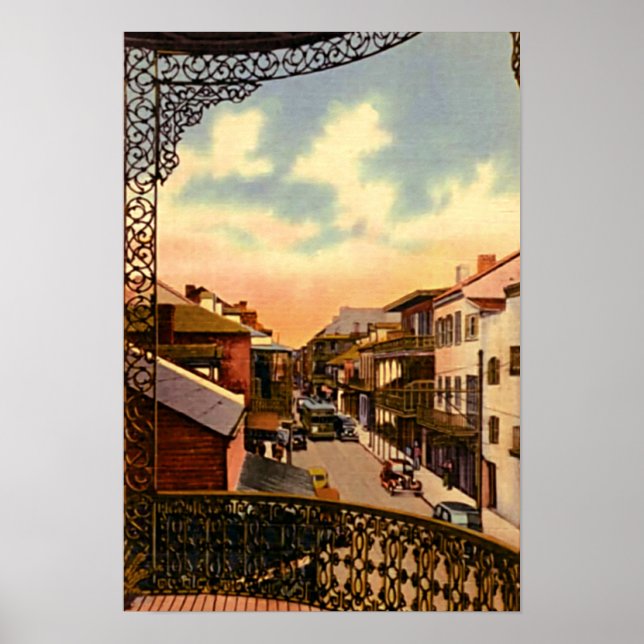 New Orleans Louisiana Royal Street Balcony Poster (Front)