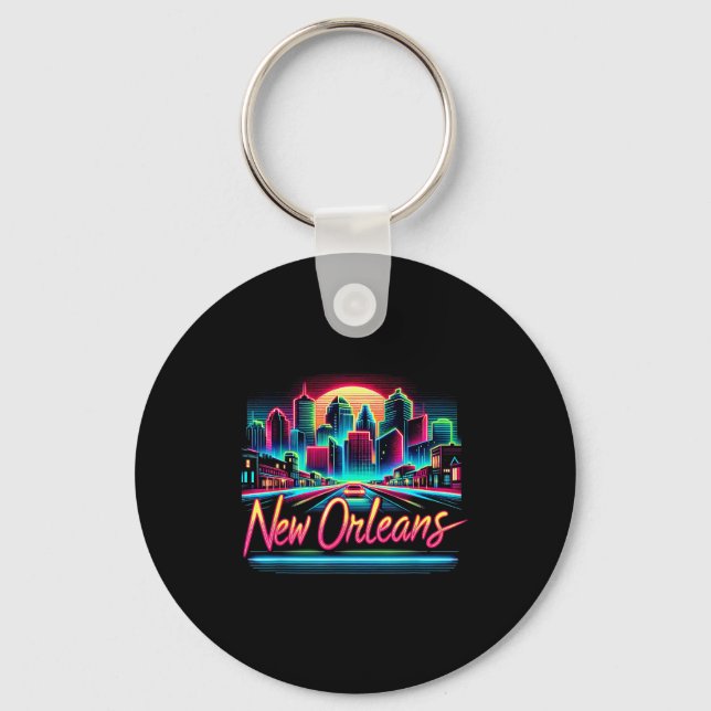 New Orleans Louisiana Shirt La 80s 90s Retro City  Key Ring (Front)