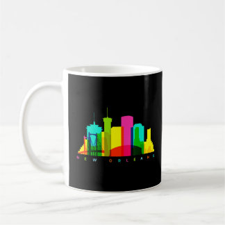 New Orleans Louisiana Skyline Colourful American C Coffee Mug
