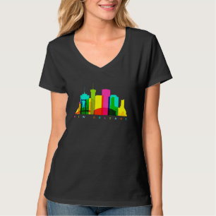 New Orleans Louisiana Skyline Colourful American C T-Shirt