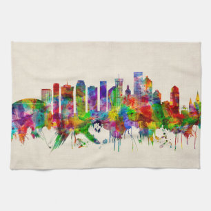 New Orleans Louisiana Skyline Tea Towel