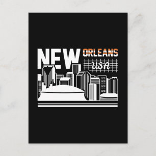 New Orleans Louisiana Skyline Travel GraphicDesign Postcard