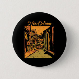 New Orleans Louisiana Souvenir Bourbon Street 6 Cm Round Badge