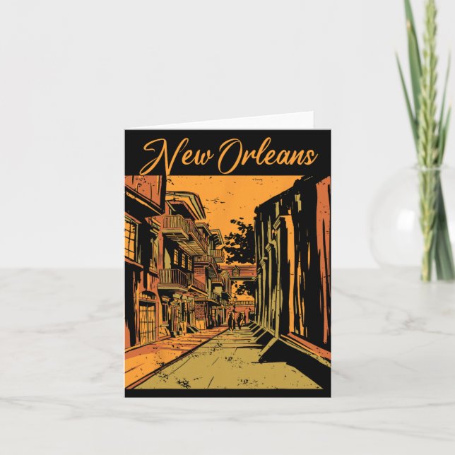 New Orleans Louisiana Souvenir Bourbon Street  Card (Front)