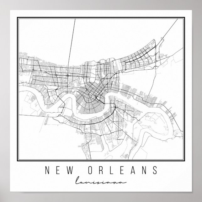 New Orleans Louisiana Street Map Poster (Front)