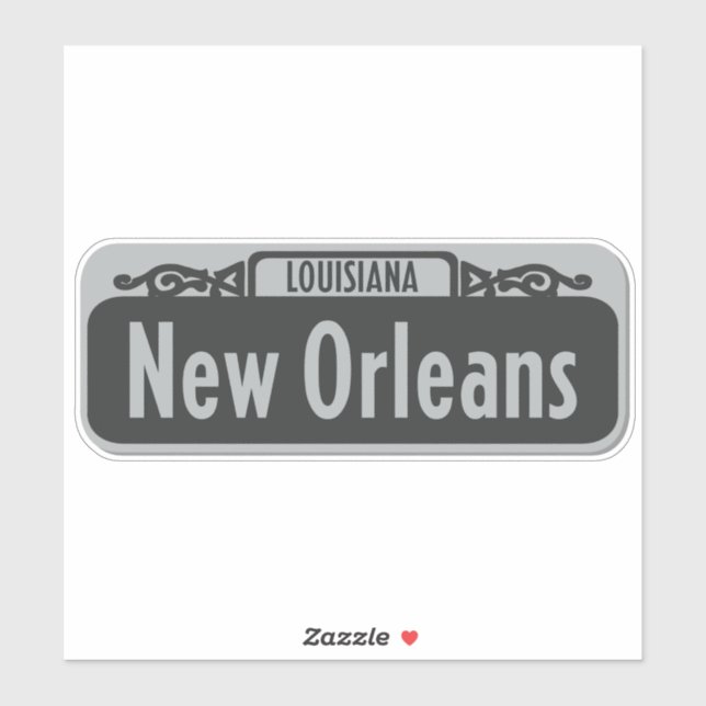 New Orleans, Louisiana Street Sign Sticker (Sheet)