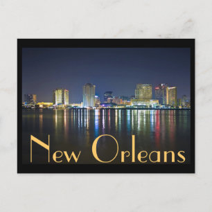 New Orleans, Louisiana / The Big Easy at night. Postcard