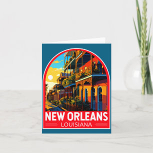 New Orleans Louisiana Travel Art Vintage Card