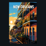 New Orleans Louisiana Travel Art Vintage Poster<br><div class="desc">New Orleans retro vector travel design. Nicknamed the "Big Easy, " it's known for its round-the-clock nightlife,  vibrant live-music scene and spicy,  singular cuisine reflecting its history as a melting pot of French,  African and American cultures.</div>