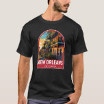 New Orleans Louisiana Travel Art Vintage T-Shirt<br><div class="desc">New Orleans retro vector travel design. Nicknamed the "Big Easy, " it's known for its round-the-clock nightlife,  vibrant live-music scene and spicy,  singular cuisine reflecting its history as a melting pot of French,  African and American cultures.</div>