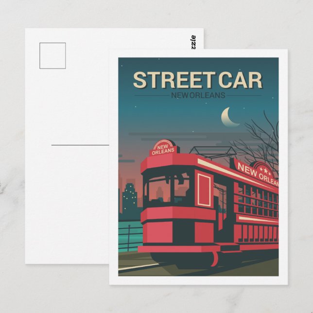 New Orleans Louisiana Travel Place Illustration Postcard (Front/Back)