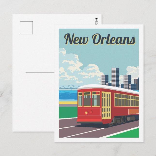 New Orleans Louisiana Travel Place Illustration Postcard (Front/Back)