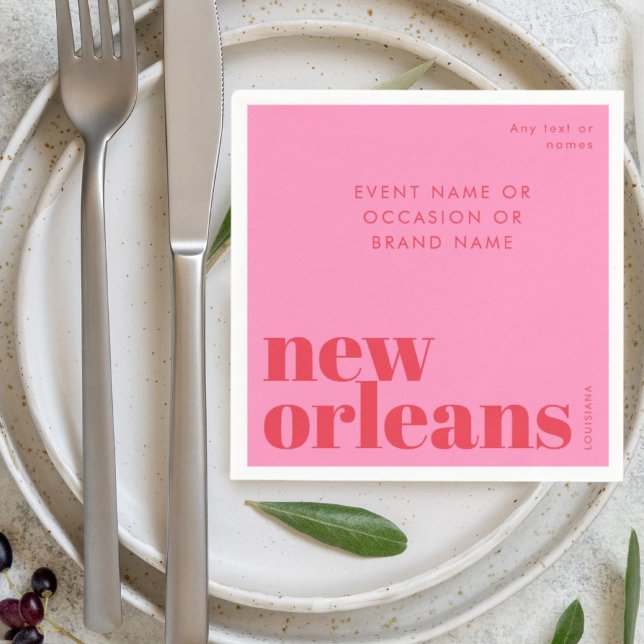 New Orleans Louisiana typography party Napkin (Creator Uploaded)