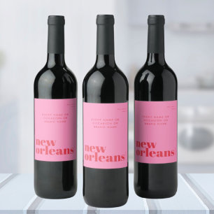 New Orleans Louisiana typography party Wine Label