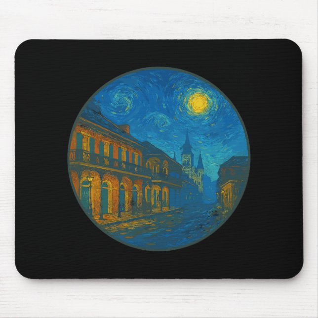 New Orleans Louisiana - Van Gogh Starry Night Styl Mouse Mat (Front)