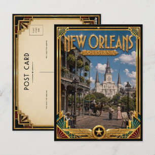 New Orleans Louisiana Vintage Art Deco Golden Age Postcard