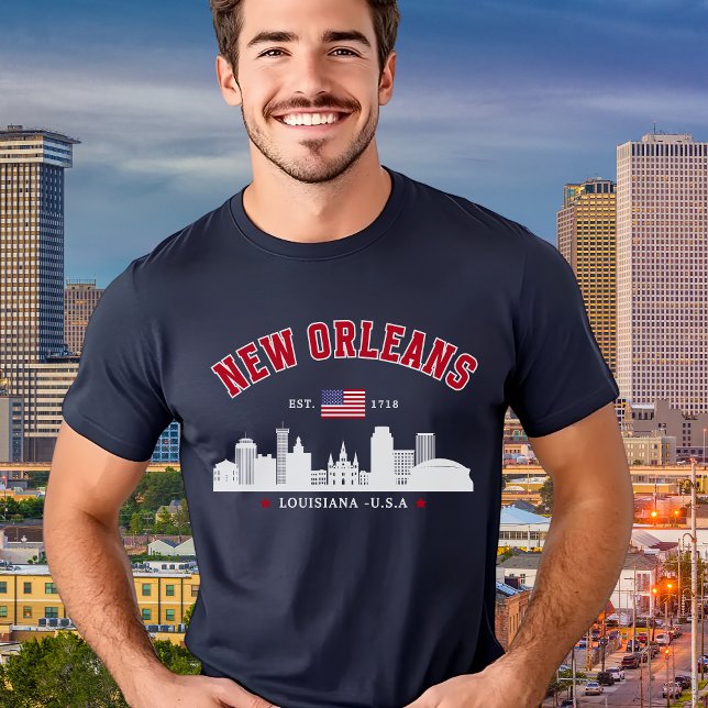 New Orleans Louisiana Vintage Skyline T-Shirt (Creator Uploaded)