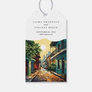 New Orleans Louisiana Wedding Retro Gift Tags