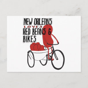 New Orleans Loves Red Beans and Bikes Postcard