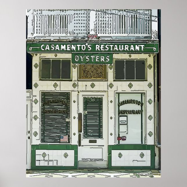 New Orleans Magazine Street Cafe Poster (Front)