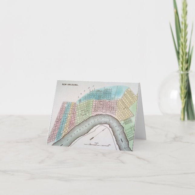 New Orleans Map, 1837 Card (Front)