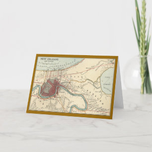 New Orleans Map 1900 Card