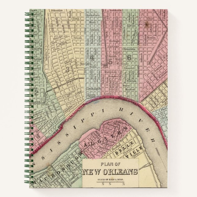 New Orleans Map by Mitchell Notebook (Front)
