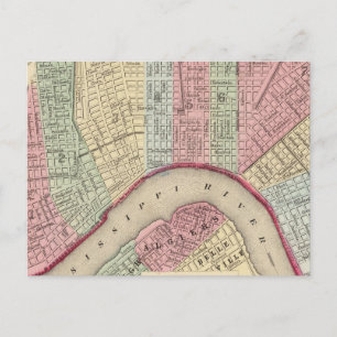 New Orleans Map by Mitchell Postcard