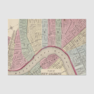 New Orleans Map by Mitchell Tissue Paper