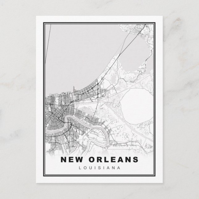 New Orleans Map Holiday Postcard (Front)