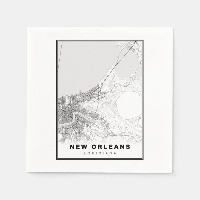 New Orleans Map Napkin (Front)