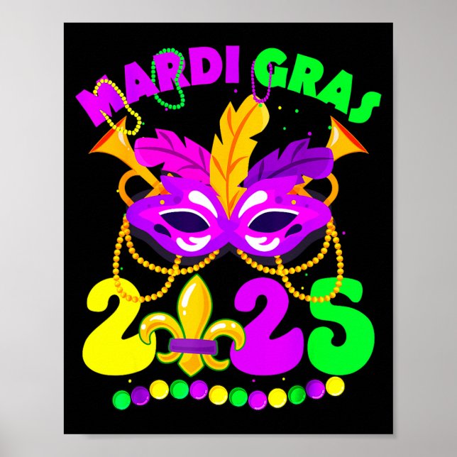 New Orleans Mardi Gras 2025 Funny Fleur De Lis New Poster (Front)