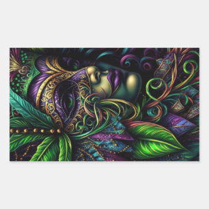 New Orleans Mardi Gras Abstract Art Rectangular Sticker