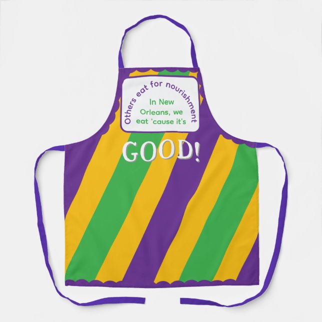 New Orleans Mardi Gras All-Over Print Apron (Front)