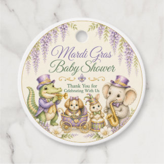 New Orleans Mardi Gras Baby Shower Favour Tags