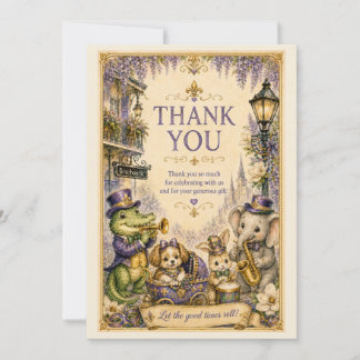 New Orleans Mardi Gras Baby Shower Thank You Card