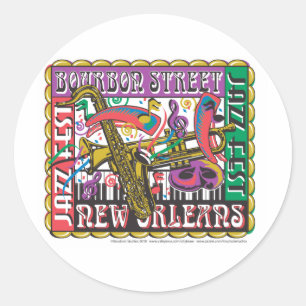 New Orleans Mardi Gras Classic Round Sticker