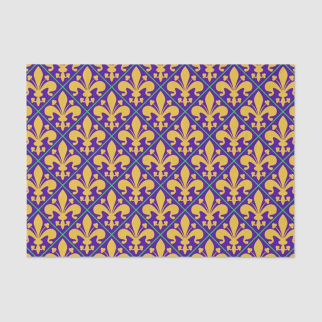 New Orleans Mardi Gras Fleur de Lis Tissue Paper (Front)