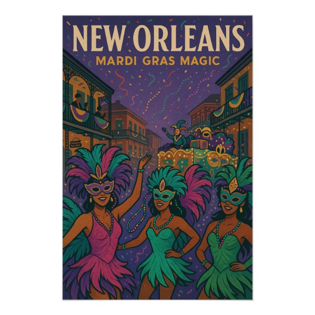 New Orleans – Mardi Gras Magic Poster (Front)