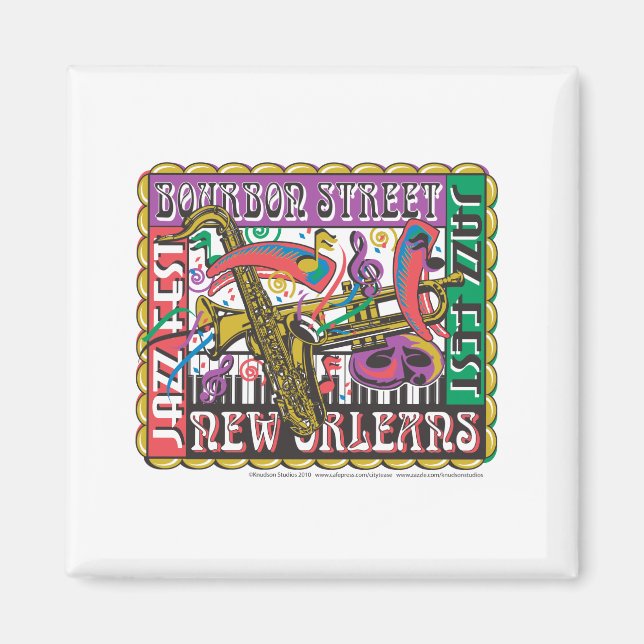 New Orleans Mardi Gras Magnet (Front)