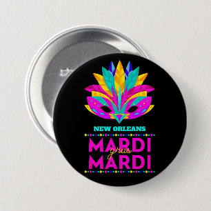 New Orleans Mardi Gras Mask 7.5 Cm Round Badge