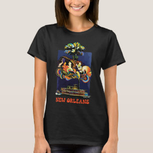 New Orleans Mardi Gras Mask Dark Travel T-Shirt