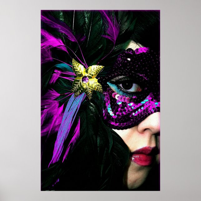 New Orleans Mardi Gras Mask Poster Print (Front)