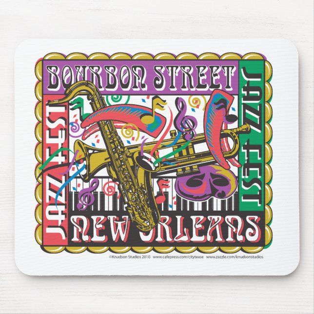 New Orleans Mardi Gras Mouse Mat (Front)